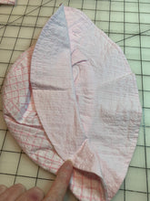 Load image into Gallery viewer, Sun Hat - Pink &amp; White Plaid Seersucker with Lite Pink or White lining
